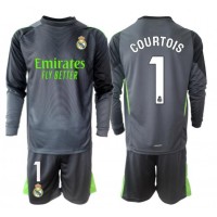 Stroje piłkarskie Real Madrid Thibaut Courtois #1 Bramkarskie Koszulka Trzeciej dla dzieci 2025-26 Długi Rękaw (+ szorty)